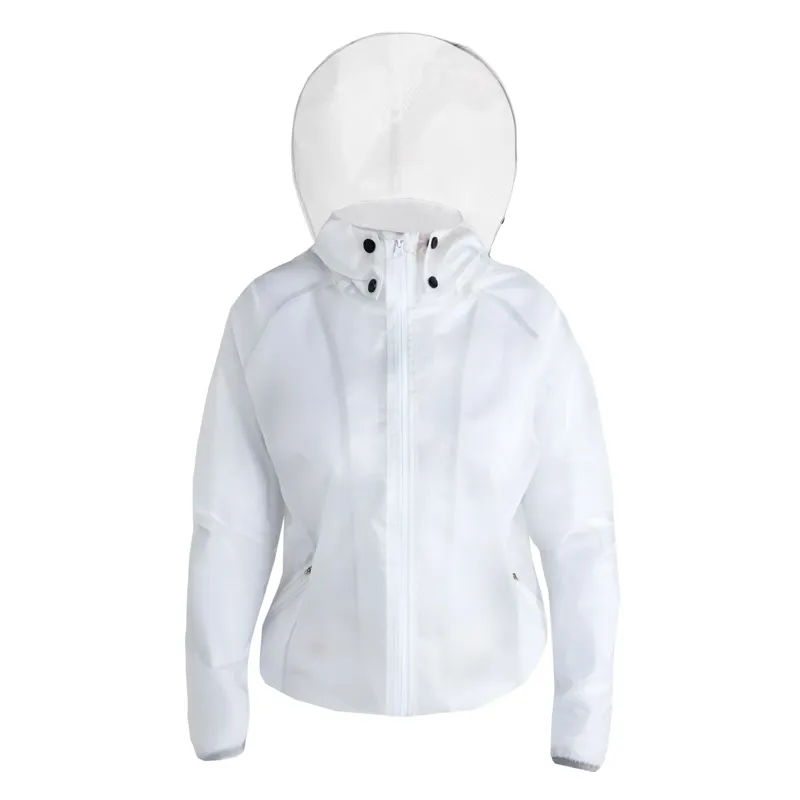 Aztec Diamond Mesh Womens Rain Jacket - White Pre-Order-5