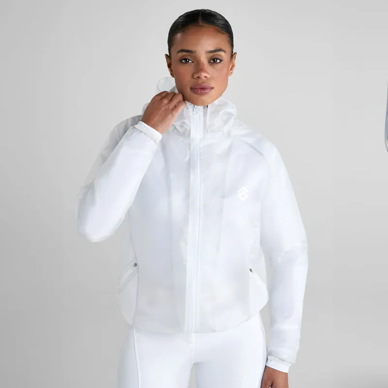 Aztec Diamond Mesh Womens Rain Jacket - White Pre-Order-6