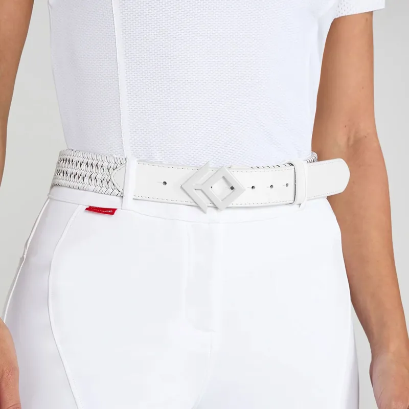 Aztec Diamond Young Rider Woven Belt - White-1