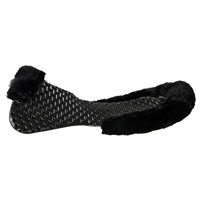 Acavallo NS-S Respira-S Cut-Out Flat Sheepskin Gel Pad - Black/Black-1