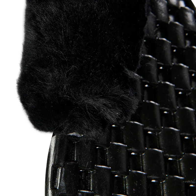Acavallo NS-S Respira-S Cut-Out Flat Sheepskin Gel Pad - Black/Black-3