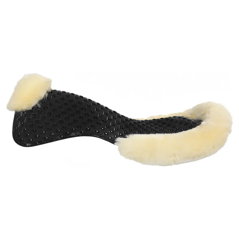 Acavallo NS-S Respira-S Cut-Out Flat Sheepskin Gel Pad - Black/Natural-1