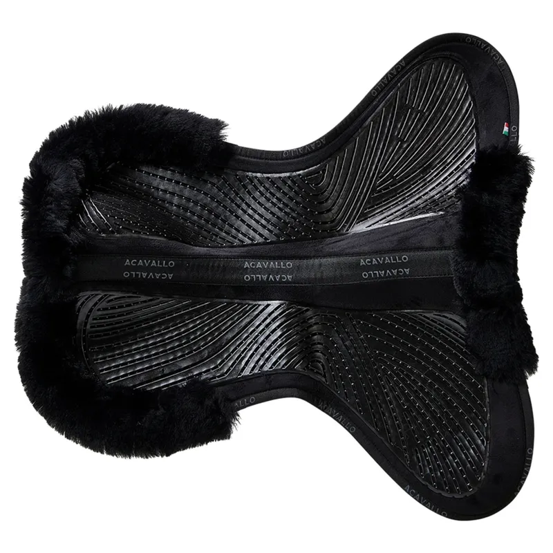 Acavallo SP JCCS CW-CS Suede Twin-Sided Grip Sheepskin Gel Pad - Black/Black-2