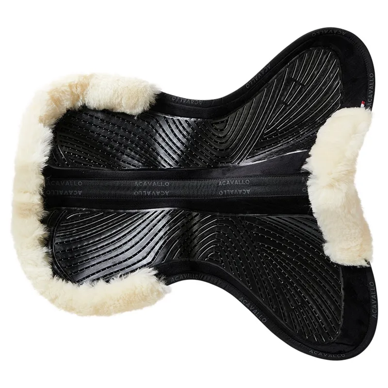 Acavallo SP JCCS CW-CS Suede Twin-Sided Grip Sheepskin Gel Pad - Black/Natural-2