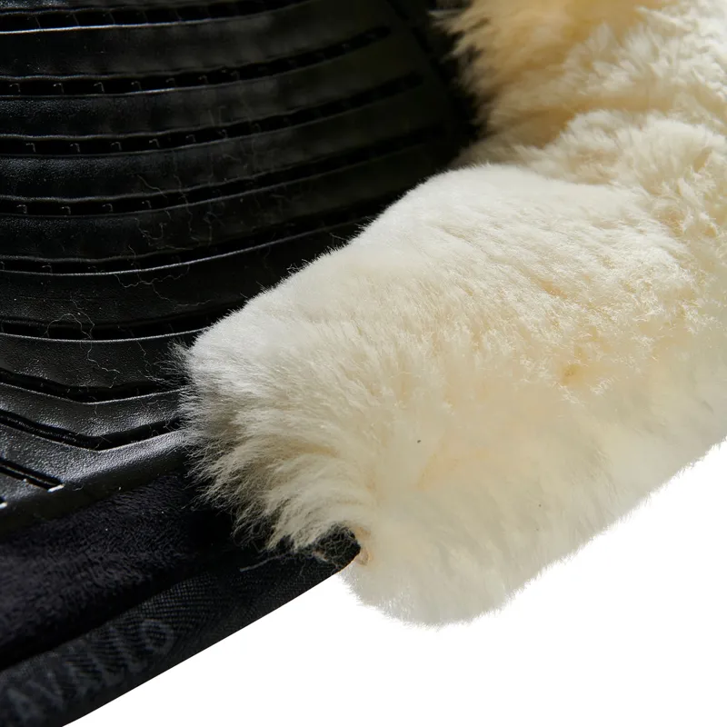 Acavallo SP JCCS CW-CS Suede Twin-Sided Grip Sheepskin Gel Pad - Black/Natural-3