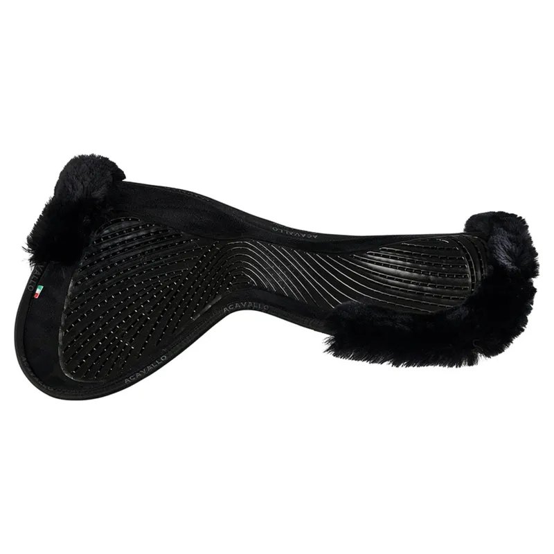 Acavallo SP JCCS CW-CS Suede Twin-Sided Grip Sheepskin Gel Pad - Black/Black-1