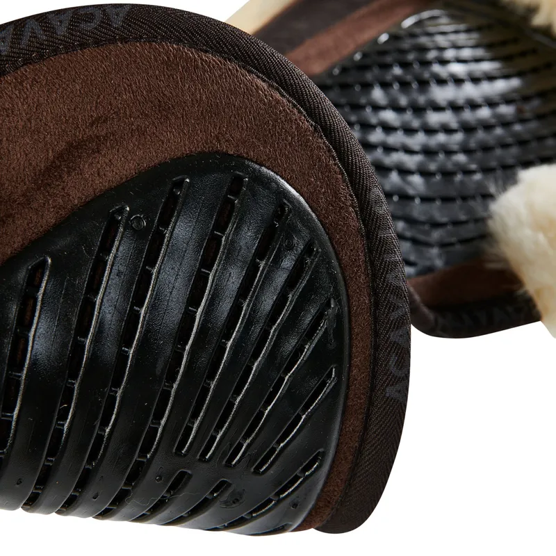 Acavallo SP JCCS CW-CS Suede Twin-Sided Grip Sheepskin Gel Pad - Brown/Natural-4