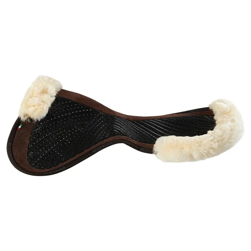 Acavallo SP JCCS CW-CS Suede Twin-Sided Grip Sheepskin Gel Pad - Brown/Natural-1