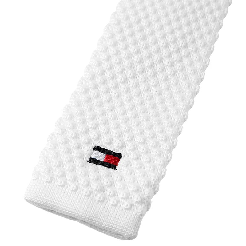 Tommy Hilfiger Adam Mens Knit Tie - Optic White-4
