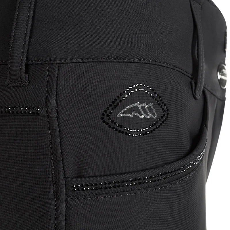 Equiline Adellek Full Grip Womens High Waist Winter Breeches - Black-2