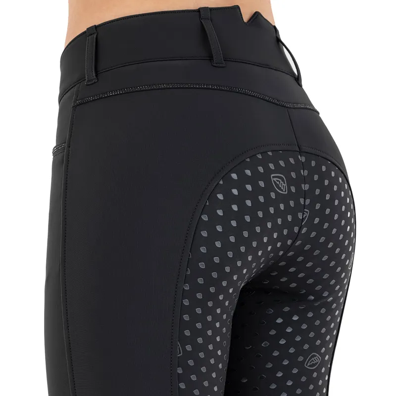 Equiline Adellek Full Grip Womens High Waist Winter Breeches - Black-1