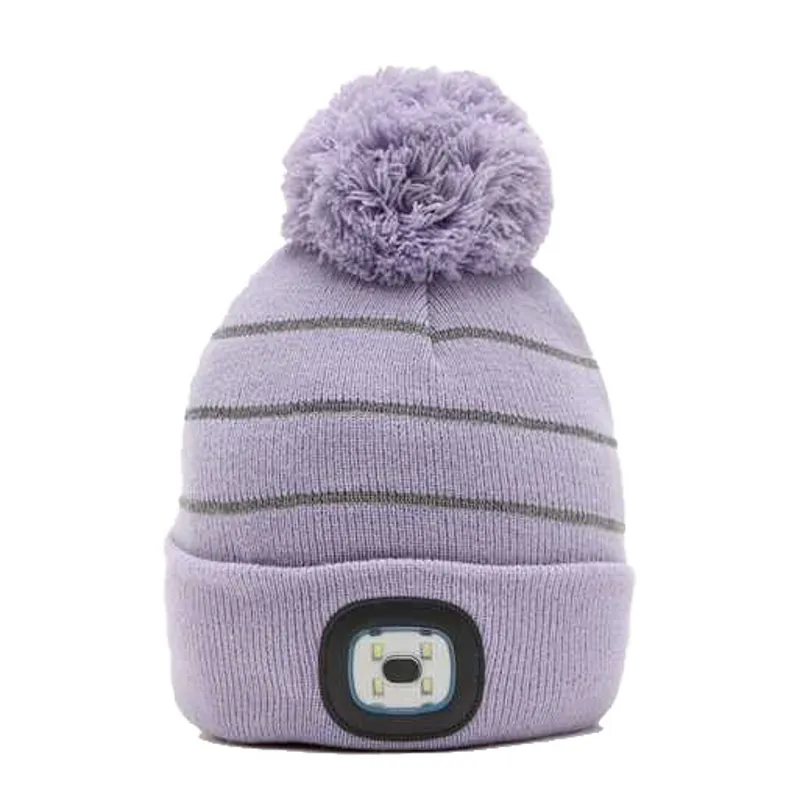 Platinum Alva Junior LED Beanie Hat - Lilac