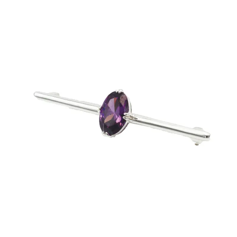 Equetech Deluxe Amethyst Stock Pin - Silver