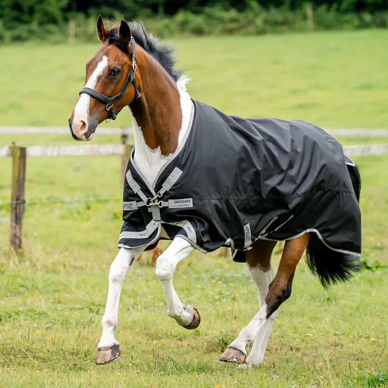 Amigo Bravo 1200D XL Standard Neck 0g Turnout Rug - Black/Titanium