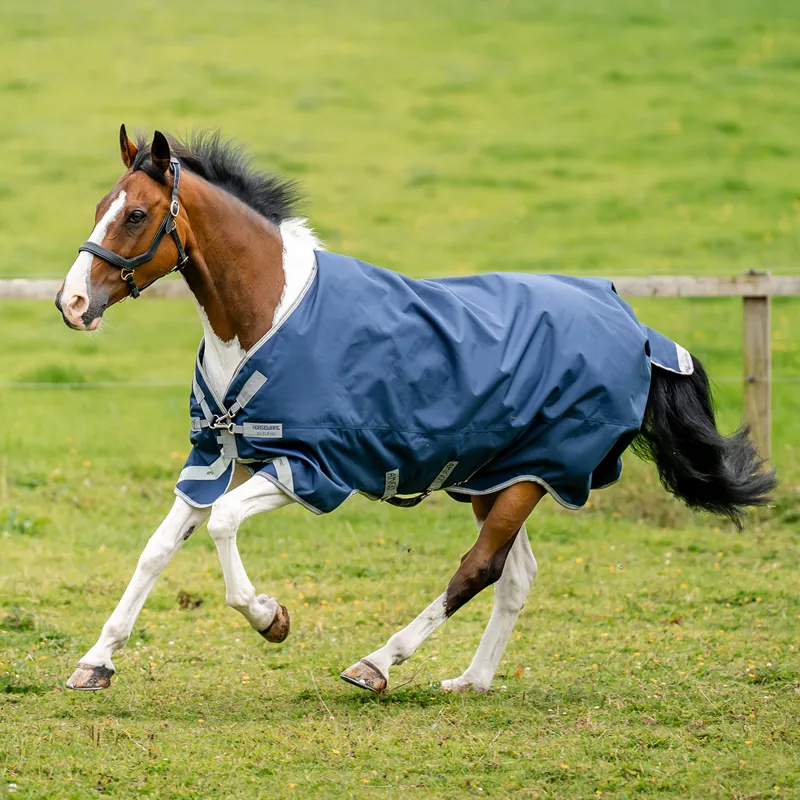 Amigo Bravo 1200D XL Standard Neck 250g Turnout Rug - Navy/Titanium