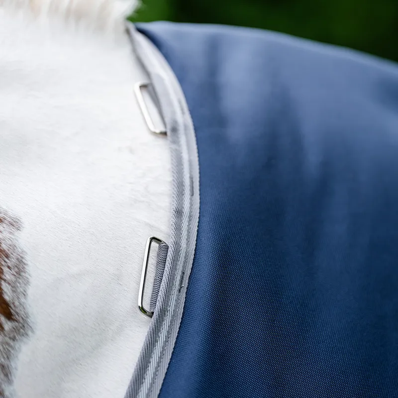 Amigo Bravo 1200D XL Standard Neck 250g Turnout Rug - Navy/Titanium-2