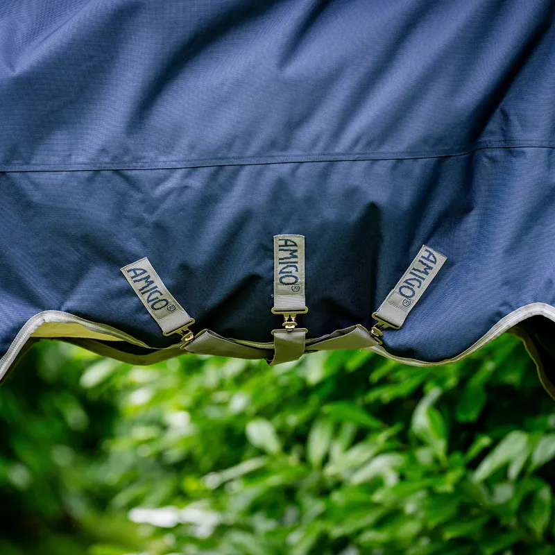 Amigo Bravo 1200D XL Standard Neck 250g Turnout Rug - Navy/Titanium-3