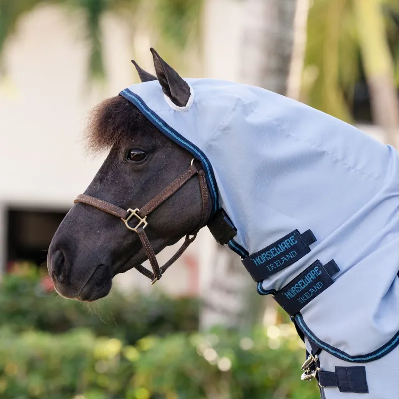 Amigo Petite Ripstop Hoody Combo Neck Fly Rug - Azure Blue/Navy-4