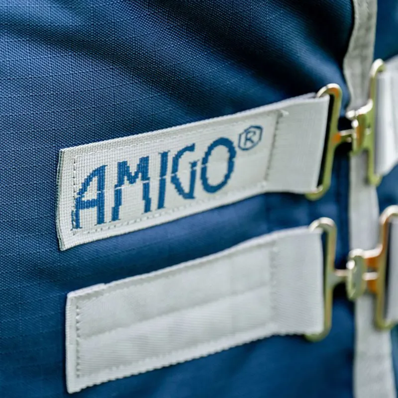 Amigo Ripstop 900D Plus 0g Turnout Rug - Navy/Titanium Grey-10