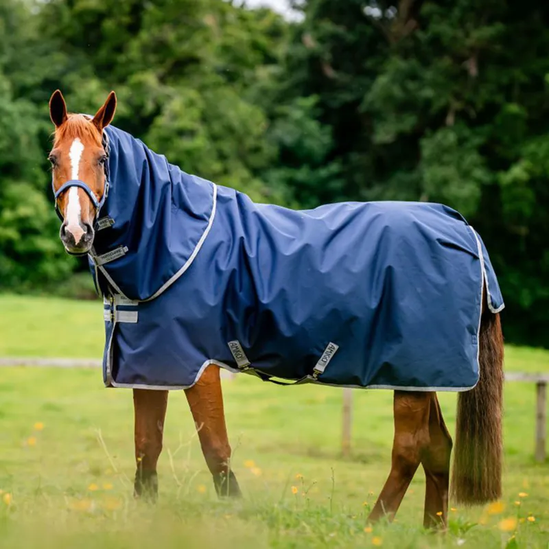 Amigo Ripstop 900D Plus 0g Turnout Rug - Navy/Titanium Grey-1