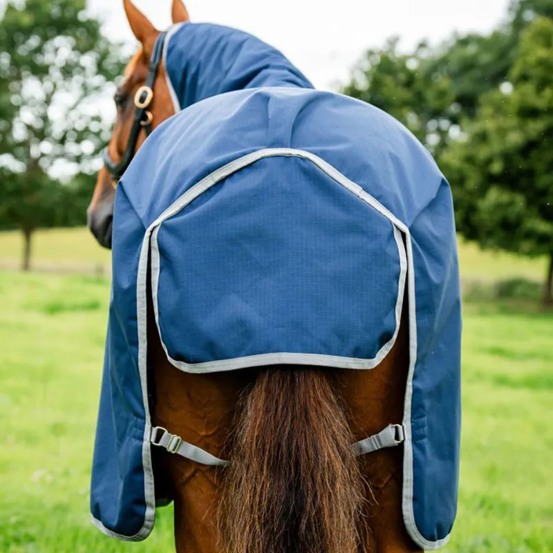 Amigo Ripstop 900D Plus 0g Turnout Rug - Navy/Titanium Grey-4