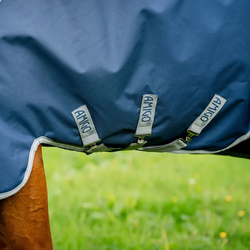Amigo Bravo 1200D Plus Lite 0g V-Front Turnout Rug - Navy/Titanium-2