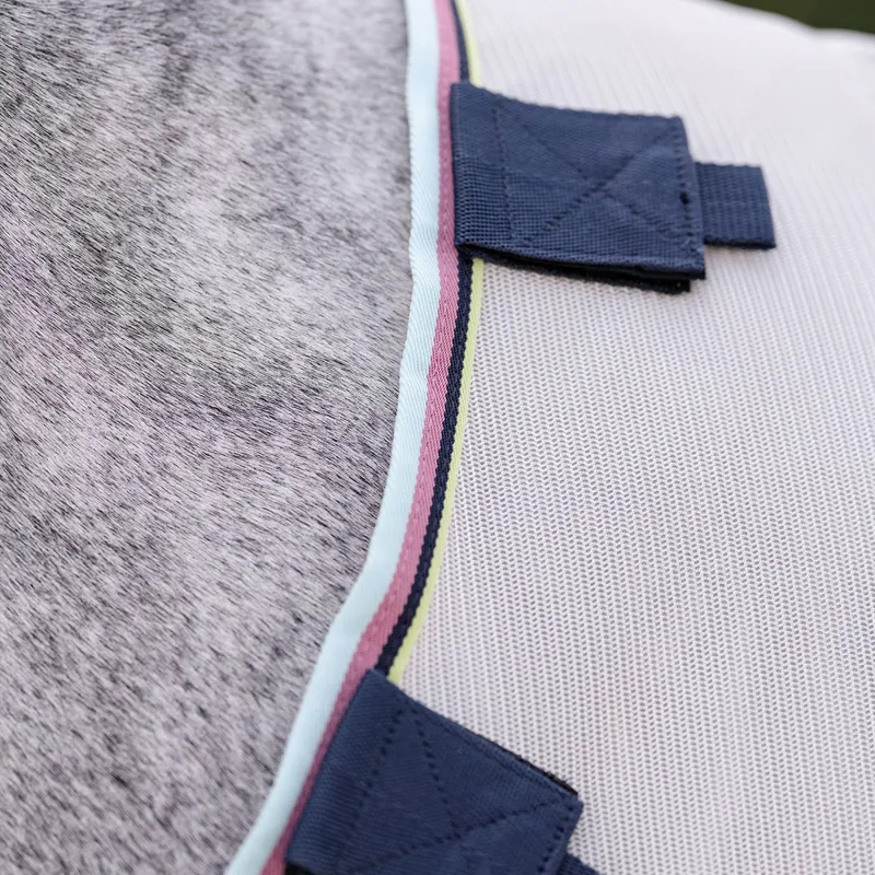 Amigo Pony Bug Rug Plus Detach-A-Neck Fly Rug - Silver/Lime/Navy/Pink-2