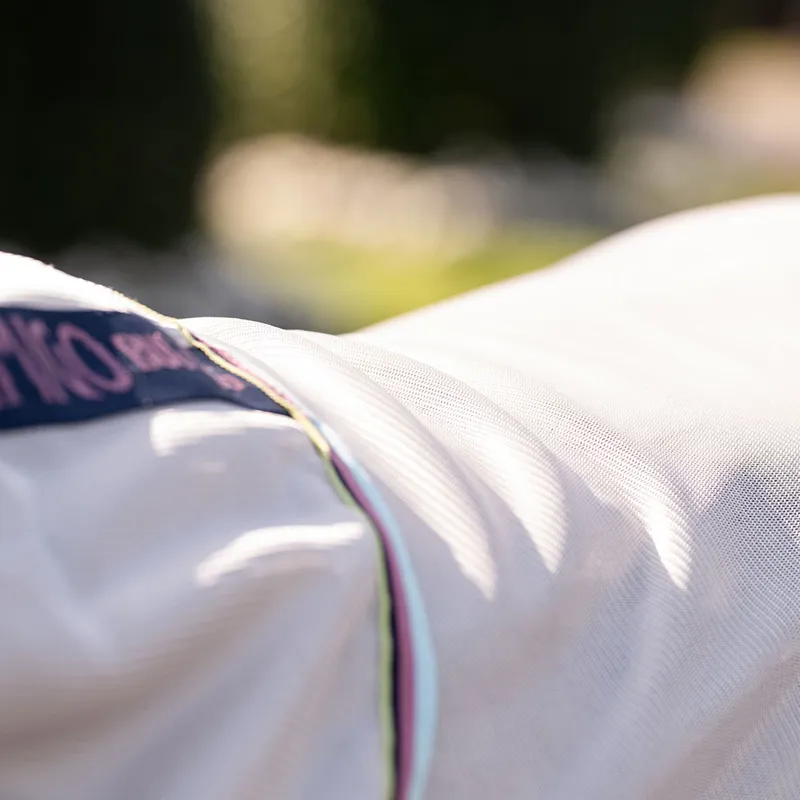 Amigo Pony Bug Rug Plus Detach-A-Neck Fly Rug - Silver/Lime/Navy/Pink-7