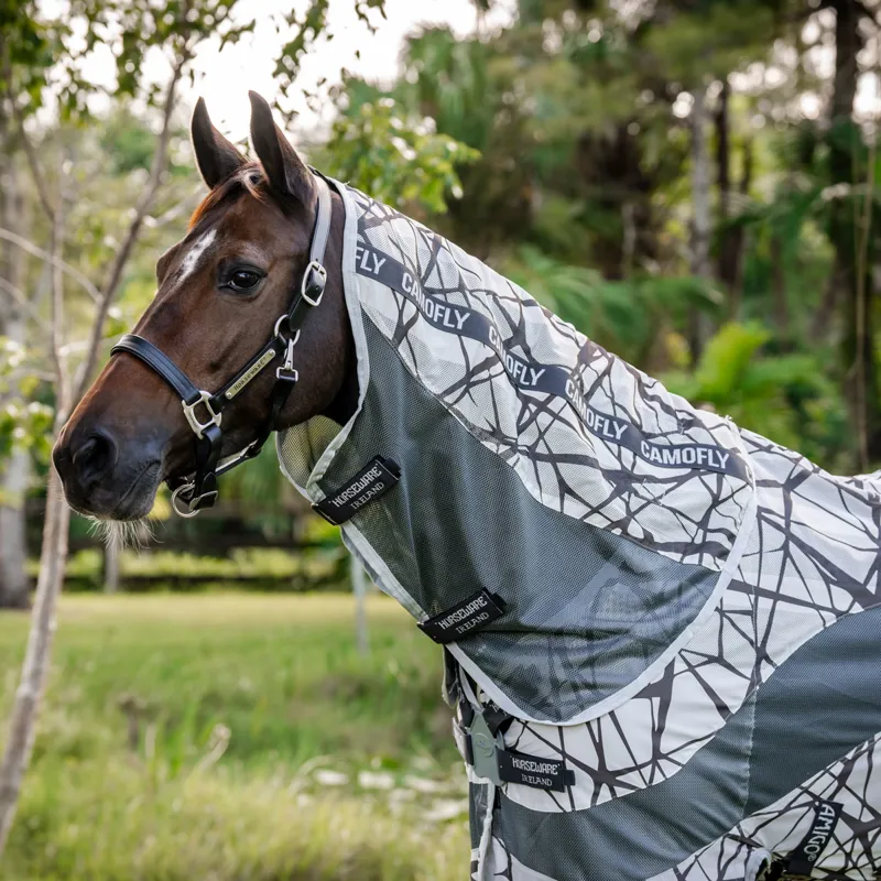 Amigo Camofly Plus Detach-A-Neck Fly Rug - CamoFly Print/Grey-5
