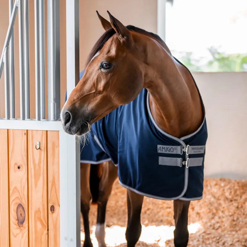 Amigo Stable Sheet - Navy/Titanium Grey/Silver-3