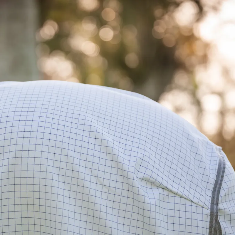 Amigo Summer Sheet Plus Fly Turnout Rug - Navy Check/Titanium/Silver-5