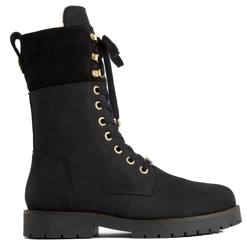 Fairfax and Favor Anglesey Ladies Combat Boots - Black Nubuck-2