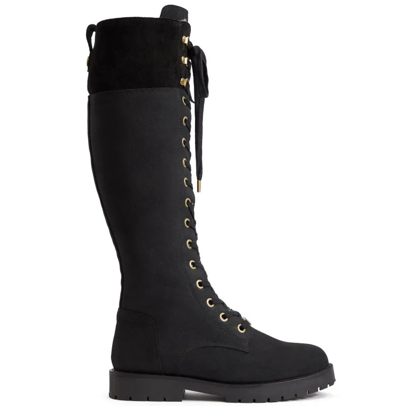 Fairfax and Favor Anglesey Ladies Knee High Combat Boots - Black -3