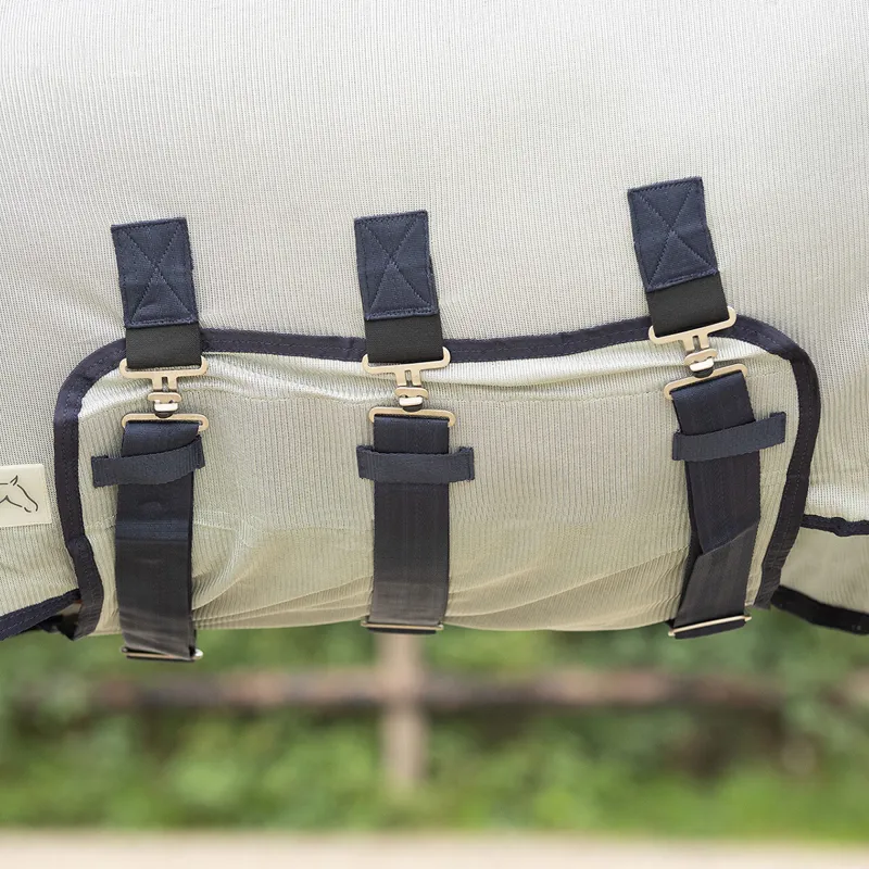 QHP Anti-Fly Rug with Detachable Neck and Mask - Grey-3