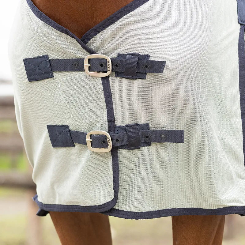 QHP Anti-Fly Rug with Detachable Neck and Mask - Grey-5