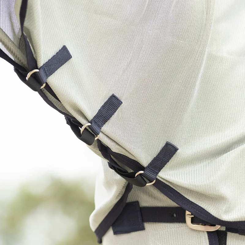 QHP Anti-Fly Rug with Detachable Neck and Mask - Grey-6