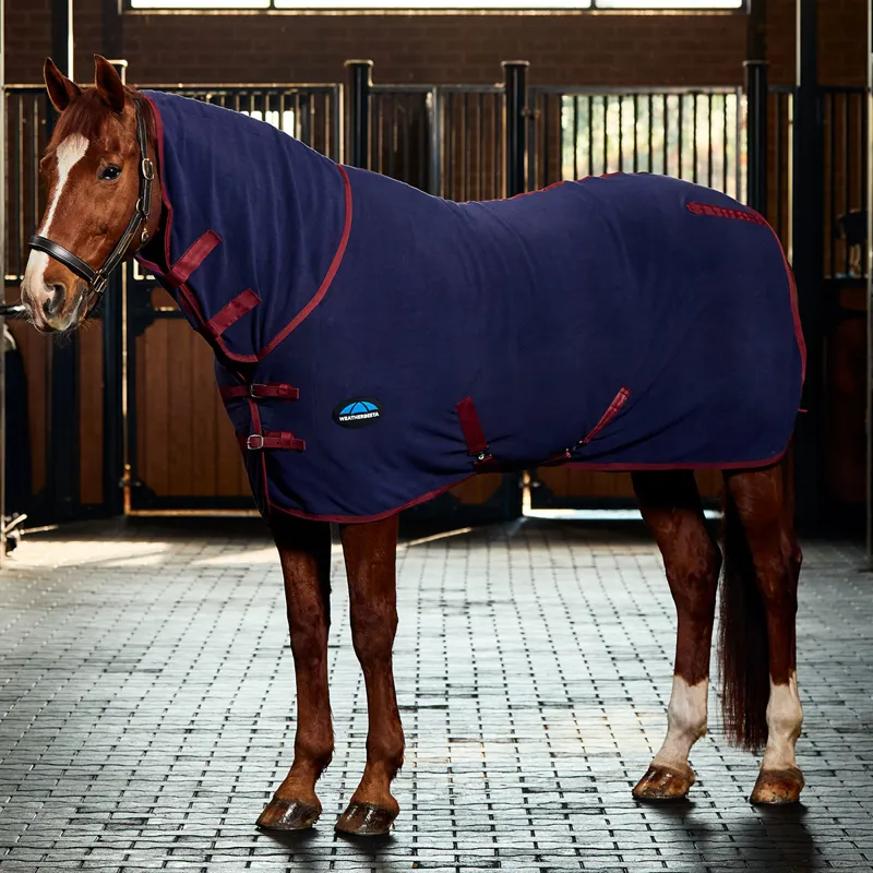 WeatherBeeta AntiStatic Fleece Combo Neck Cooler Rug - Navy/Burgundy