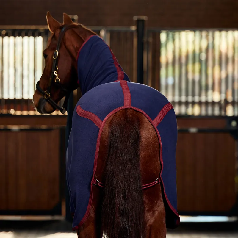 WeatherBeeta AntiStatic Fleece Combo Neck Cooler Rug - Navy/Burgundy-5