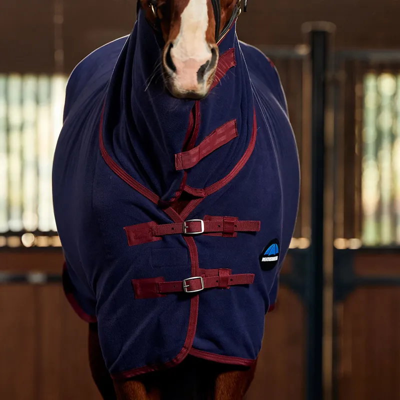 WeatherBeeta AntiStatic Fleece Combo Neck Cooler Rug - Navy/Burgundy-1
