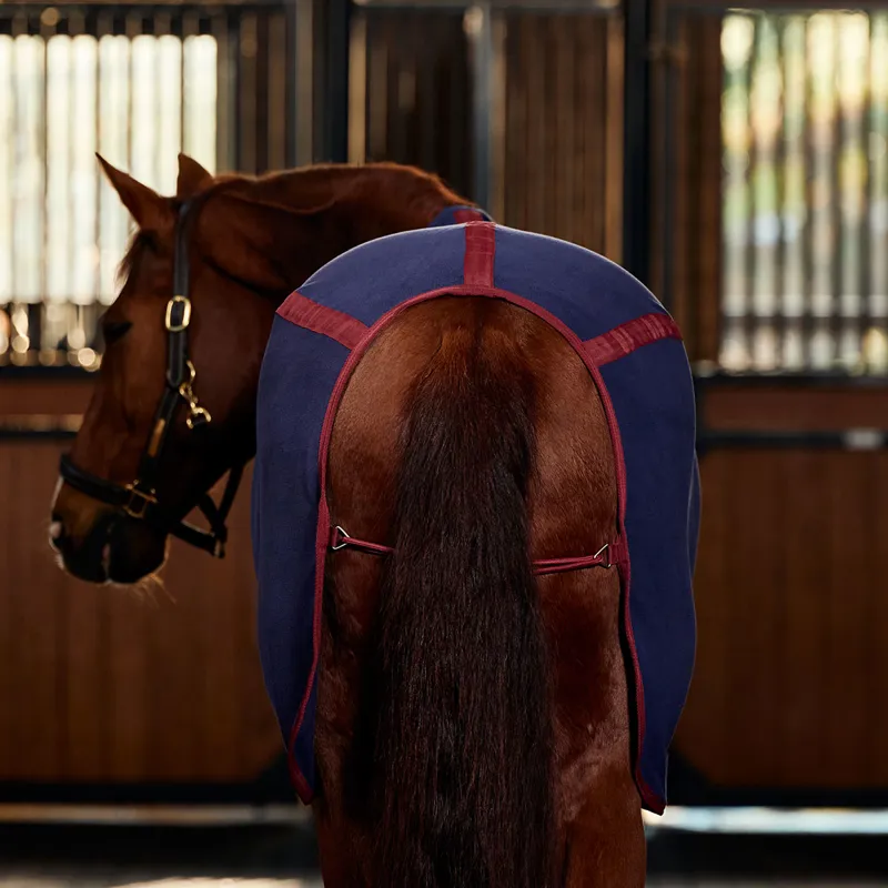 WeatherBeeta AntiStatic Fleece Standard Neck Cooler Rug - Navy/Burgundy-1