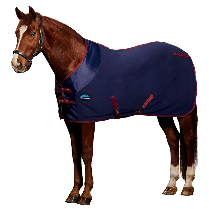 WeatherBeeta AntiStatic Fleece Standard Neck Cooler Rug - Navy/Burgundy-2