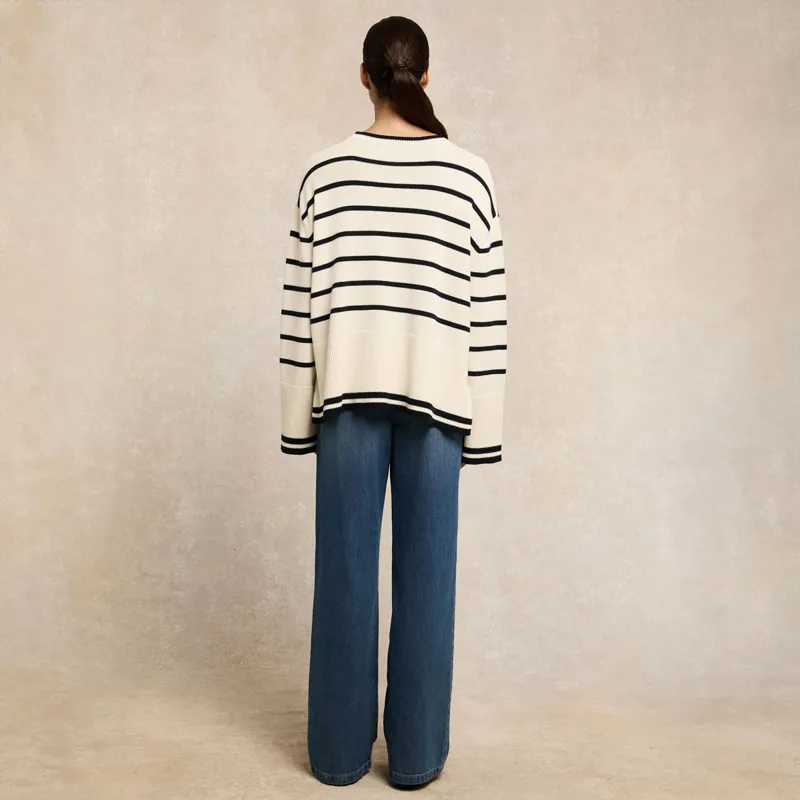 Holland Cooper Antonia Knit Ladies Jumper - Natural Stripe-5