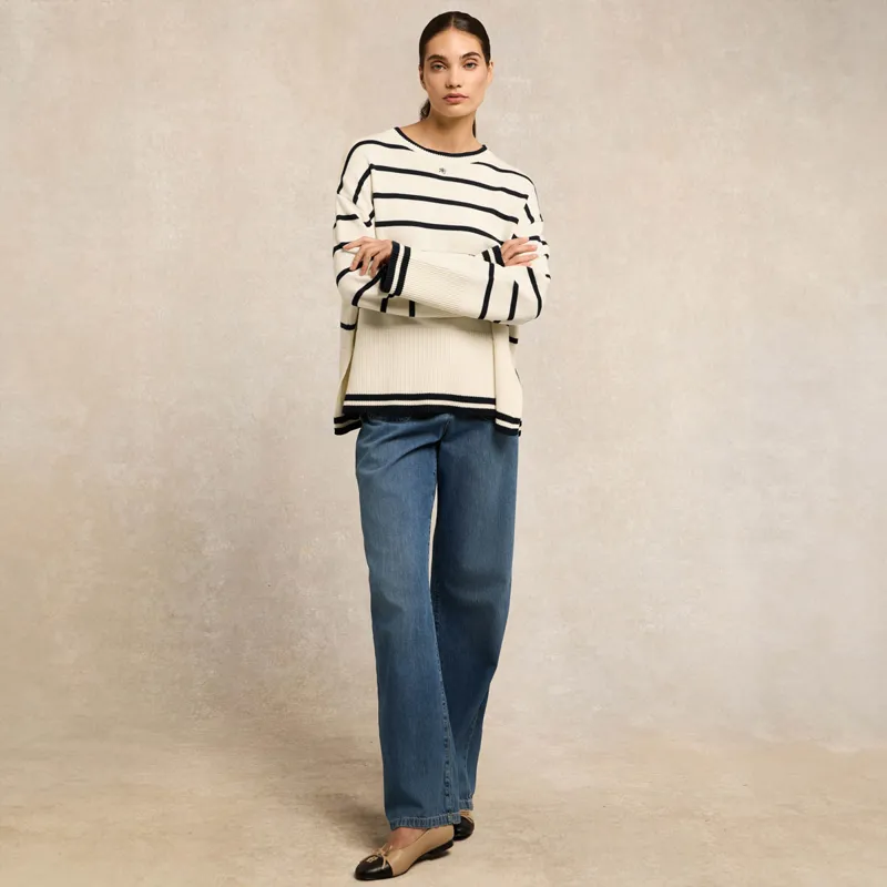 Holland Cooper Antonia Knit Ladies Jumper - Natural Stripe-6