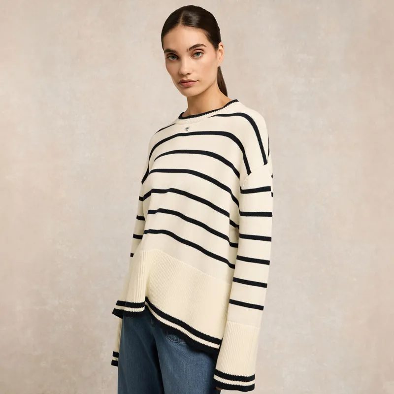 Holland Cooper Antonia Knit Ladies Jumper - Natural Stripe-7