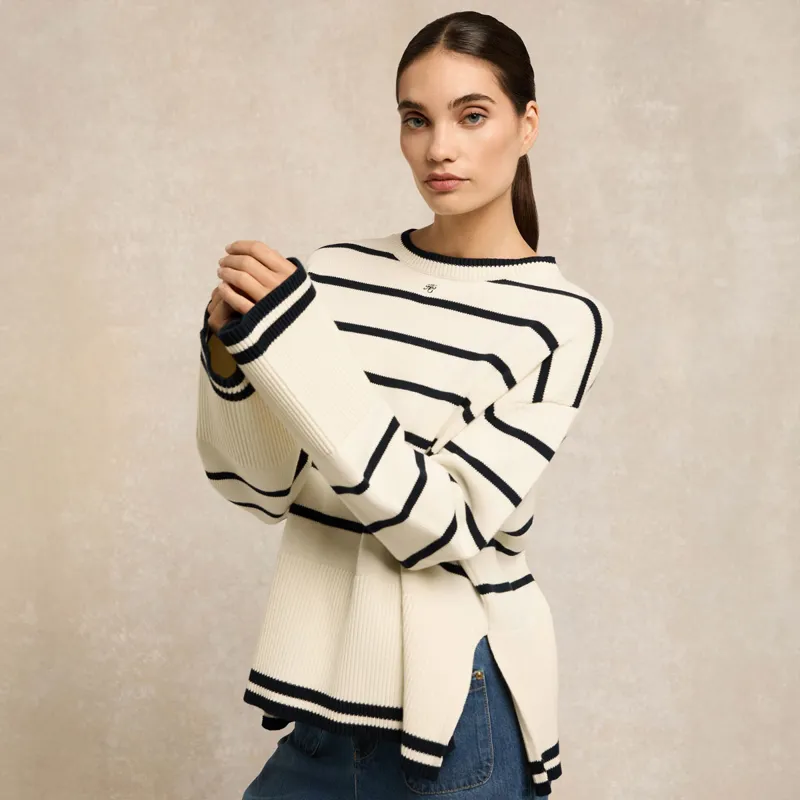 Holland Cooper Antonia Knit Ladies Jumper - Natural Stripe-8