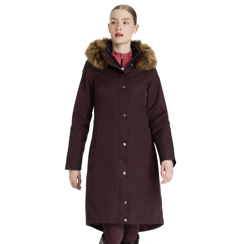 LeMieux Anya Ladies Long Waterproof Riding Coat - Damson