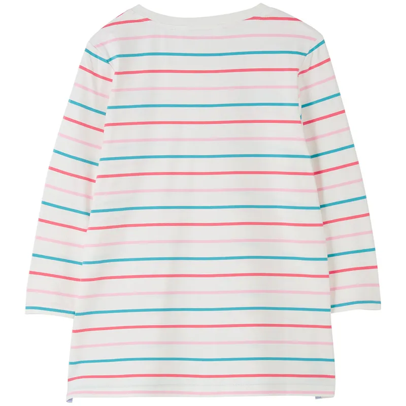 Lighthouse Ariana Ladies 3/4 Sleeve T-Shirt - Coral/Teal Stripe-4