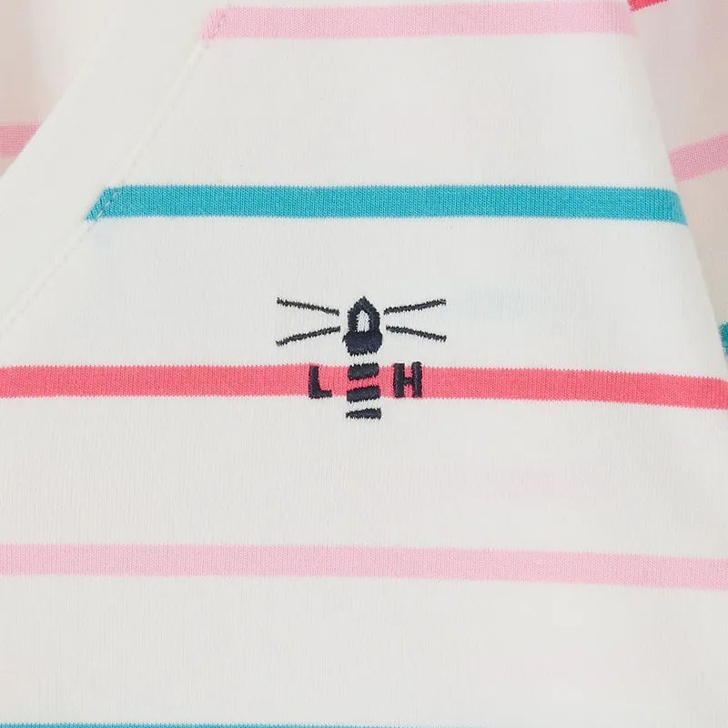 Lighthouse Ariana Ladies 3/4 Sleeve T-Shirt - Coral/Teal Stripe-5