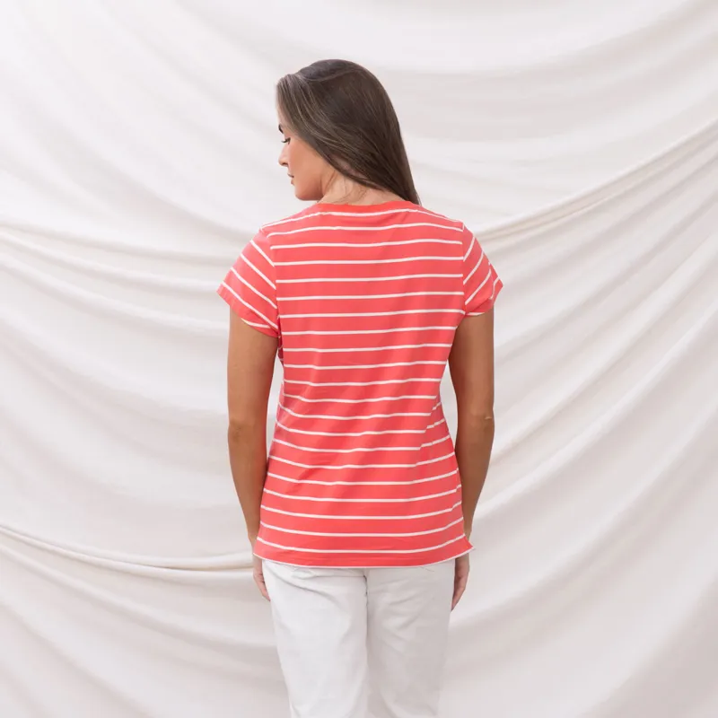 Lighthouse Ariana Ladies Short Sleeve T-Shirt - Coral Stripe-6