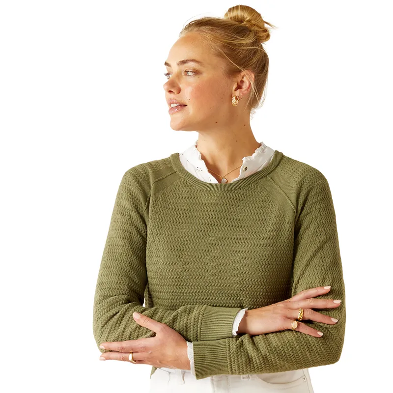 Ariat Country Cambeck Ladies Sweater - Oil Green